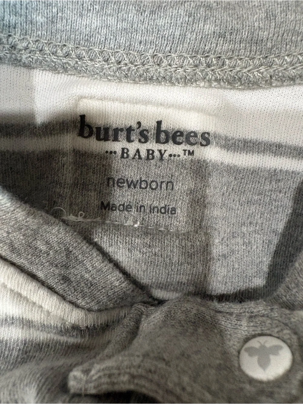 Burt's Bees Neutral Stripe and Cloud Footed One-Piece Set